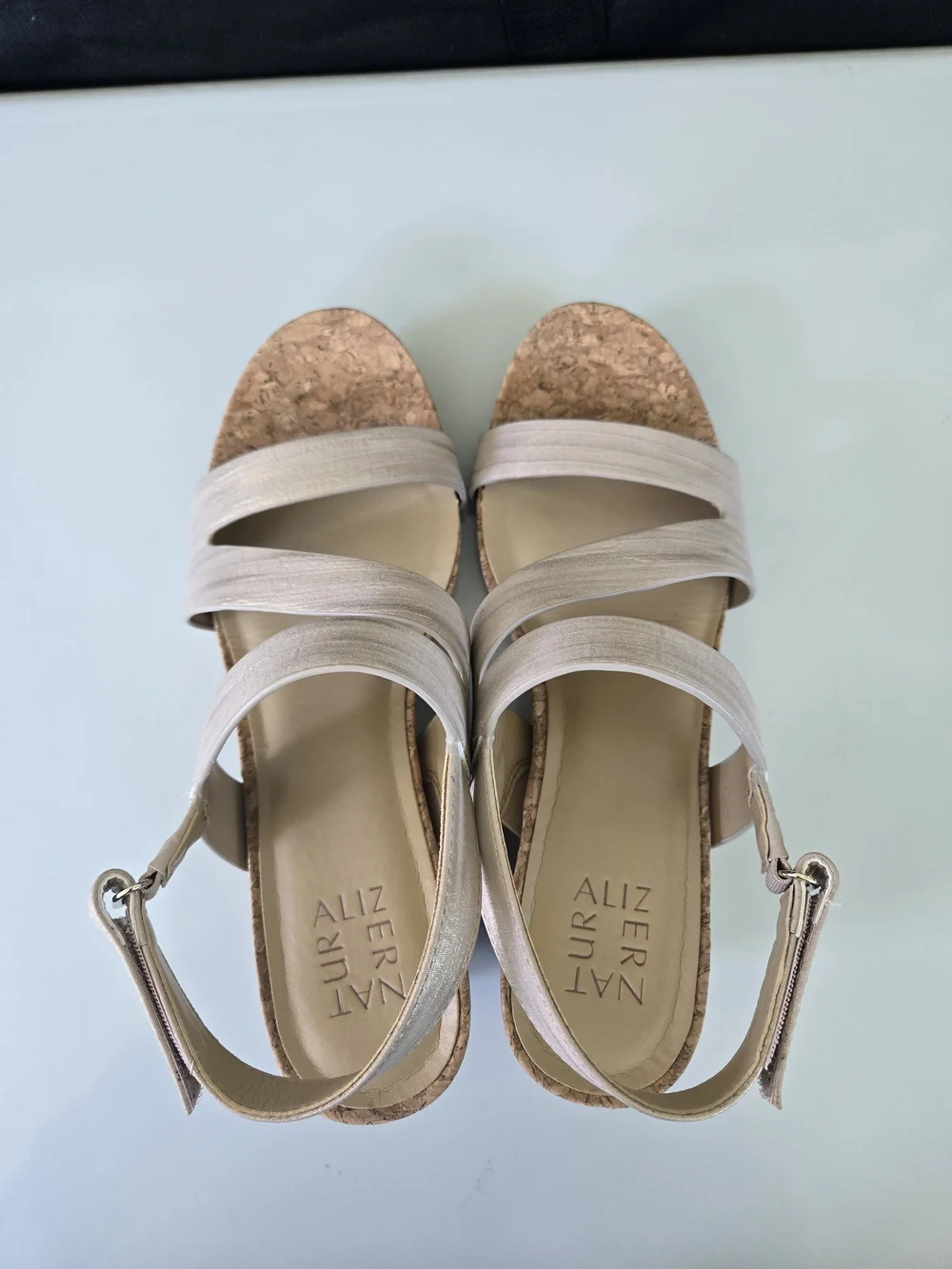 Naturalizer Adria Strappy Wedge Sandal in Beige